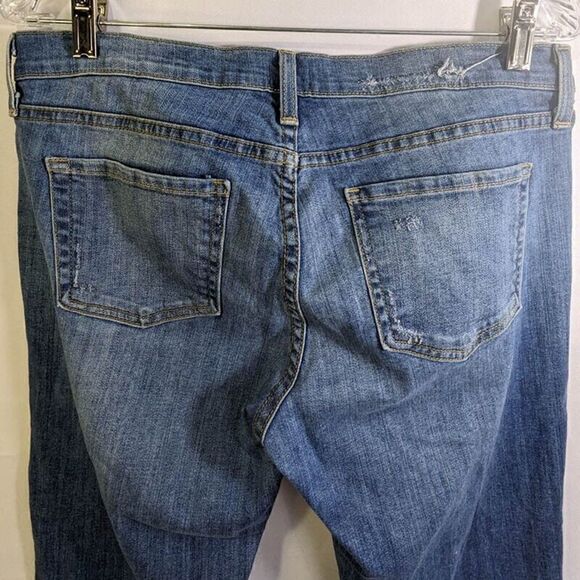 JB Just Black Jeans Womens 29 Light Wash Distressed Whiskered Straight Denim - Picture 4 of 15